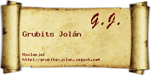 Grubits Jolán névjegykártya