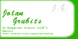 jolan grubits business card